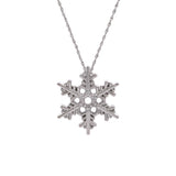 Richmond Diamond Snowflake Pendant With 18" Chain, 14K White Gold