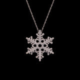 Richmond Diamond Snowflake Pendant With 18" Chain, 14K White Gold