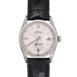 38mm Stainless Steel "Rolex" DateJust With 14K White Gold Bezel, Circa 1970's