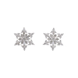 Stowe Strong Diamond Snowflake Earrings 14K White Gold
