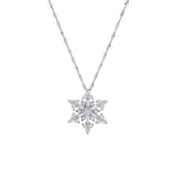 Stowe Strong Mixed Cut Diamond Snowflake Pendant With 18" Chain, 14K White Gold