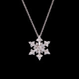 Stowe Strong Mixed Cut Diamond Snowflake Pendant With 18" Chain, 14K White Gold