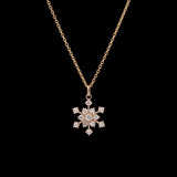 Waitsfield Diamond Snowflake Pendant With 18" Chain, 14K Yellow Gold