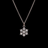 Warren Small Diamond Snowflake Pendant With 18 Inch Chain, 14K White Gold