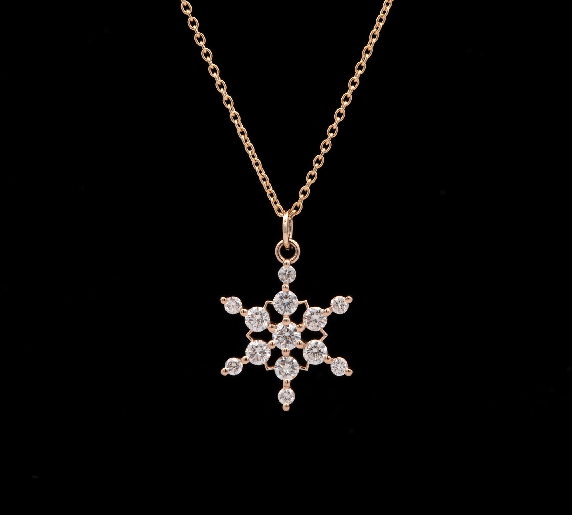 Warren Diamond Snowflake Pendant, 14K Yellow Gold