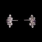 Montpelier Amethyst Snowflake Stud Earrings, 14K White Gold