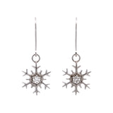Montpelier Diamond Snowflake Dangle Earrings With Leverbacks, 14K White Gold
