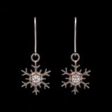 Montpelier Diamond Snowflake Dangle Earrings With Leverbacks, 14K White Gold