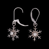 Montpelier Diamond Snowflake Dangle Earrings With Leverbacks, 14K White Gold