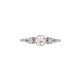 14K White Gold Split Shank Diamond Ring