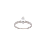 14K White Gold Pear Cut Diamond Solitaire Ring