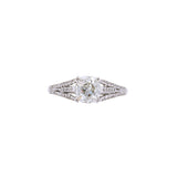 Platinum Antique Design with Old Mine Cut Diamond Ring