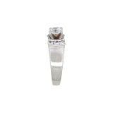 14K White Gold Diamond Ring with Diamond Accents