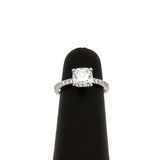 Platinum Tiffany & Co. "True" Diamond Ring With Round Diamond Accents