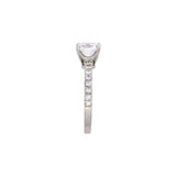 Platinum Tiffany & Co. "True" Diamond Ring With Round Diamond Accents