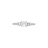 Platinum Diamond Solitaire Ring With Diamond Accents
