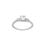 Platinum Diamond Solitaire Ring With Diamond Accents