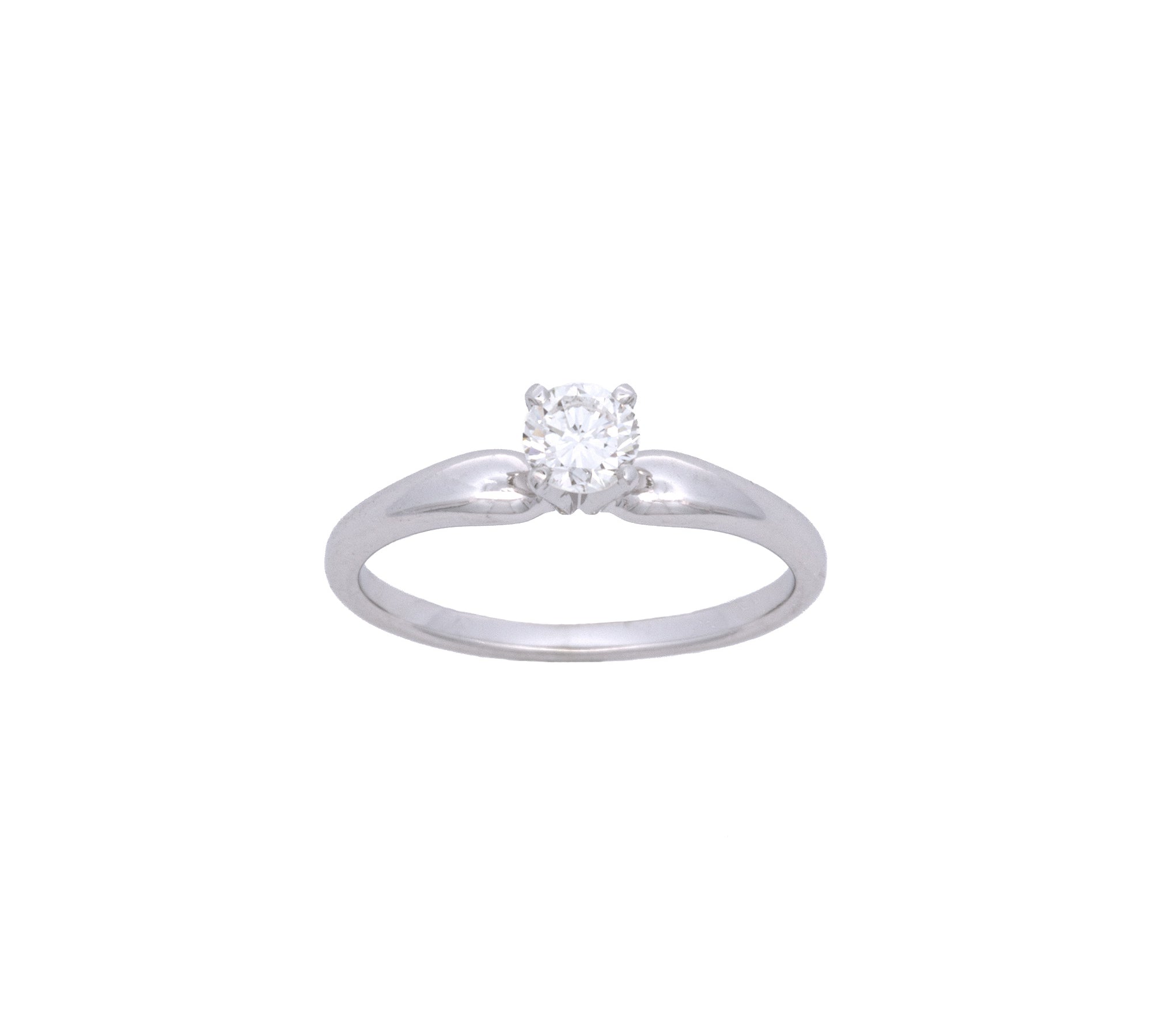 18K White Gold Round Diamond Solitaire Ring