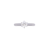 14K White Gold Round Brilliant Cut Diamond Ring