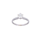 14K White Gold Round Brilliant Cut Diamond Ring