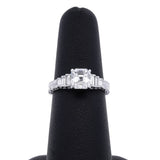 Platinum Square Emerald Cut Diamond Engagement Ring