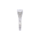 Platinum Square Emerald Cut Diamond Engagement Ring