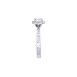 14K White Gold "Lab Grown" Cushion Brilliant Cut Diamond Halo Engagement Ring