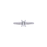 18K White Gold Emerald Cut Diamond Solitaire Ring