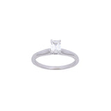 18K White Gold Emerald Cut Diamond Solitaire Ring