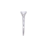 18K White Gold Emerald Cut Diamond Solitaire Ring