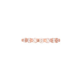 14K Rose Gold Diamond Bar Set Ring