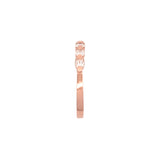 14K Rose Gold Diamond Bar Set Ring