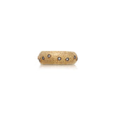 Diamonds Sprinkled on Textured Band, Sterling Silver And 22K Yellow Gold
