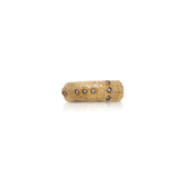 Diamonds Sprinkled on Textured Band, Sterling Silver And 22K Yellow Gold