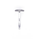 Platinum Art Deco Marquise Ring with Round Sapphires and Diamonds