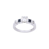 Platinum Sapphire And Diamond Engagement Ring