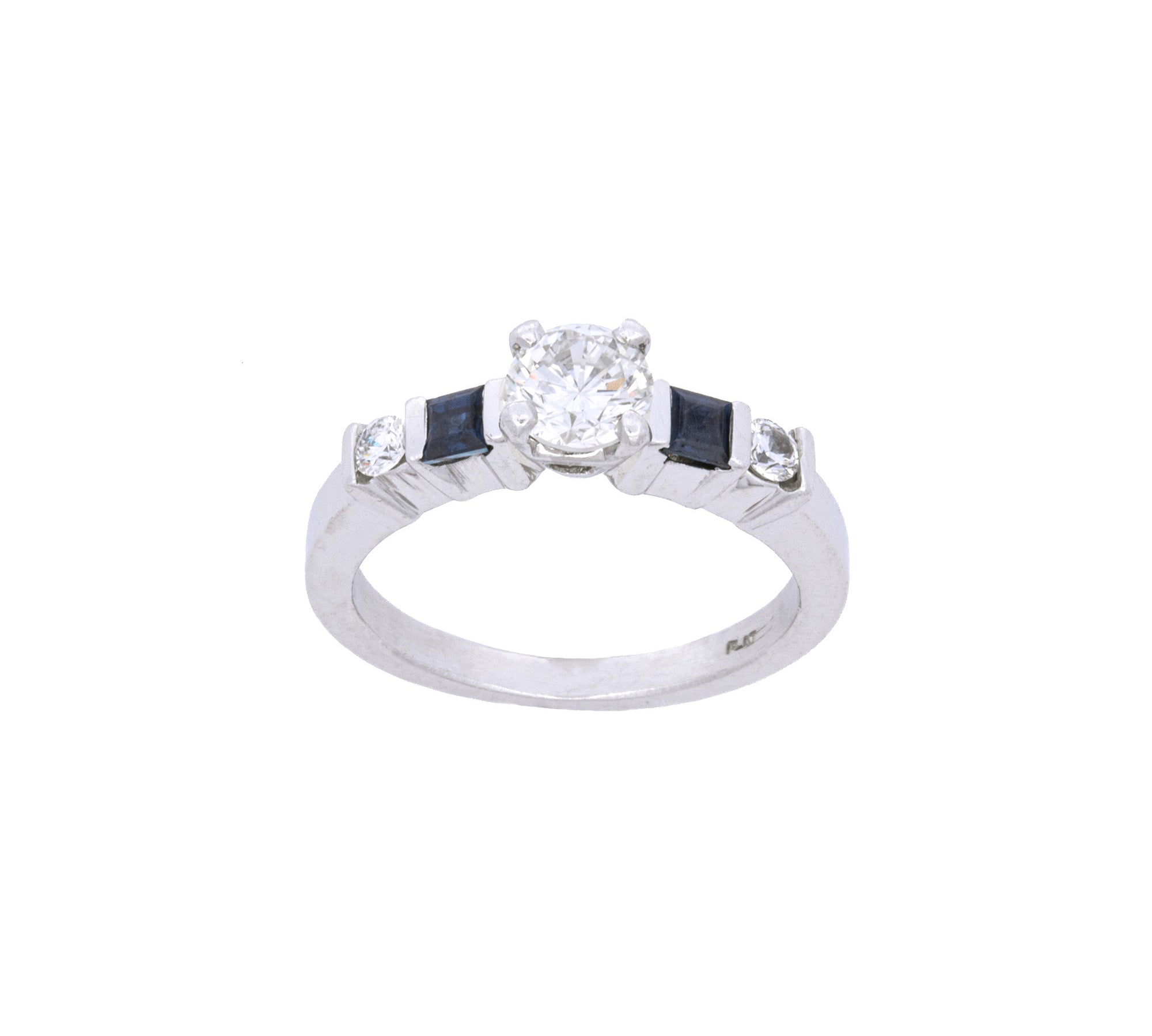 Platinum Sapphire And Diamond Engagement Ring