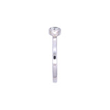 14K White Gold Round Bezel Set Diamond Ring