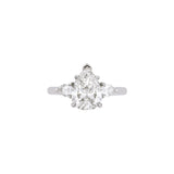 Platinum Pear Shaped Diamond 3 Stone Ring