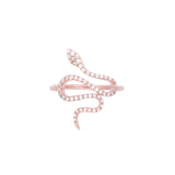 14K Rose Gold, Diamond Snake Ring