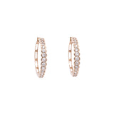 14K Yellow Gold 1.00ctw Diamond Hoop Earrings