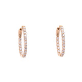 14K Yellow Gold Oval 2.00ctw Diamond Hoop Earrings