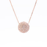 18K Rose Gold, Diamond Disc Pendant with Chain