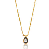 24K And 18K Yellow Gold Necklace with Rose Cut Diamond Pendant