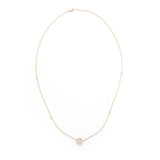 14K Yellow Gold Bezel Set Diamond Station Necklace, 18 Inches