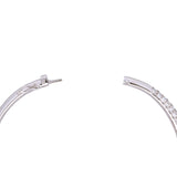14K White Gold Three Row 3.00ctw Pave Diamond Bangle Bracelet