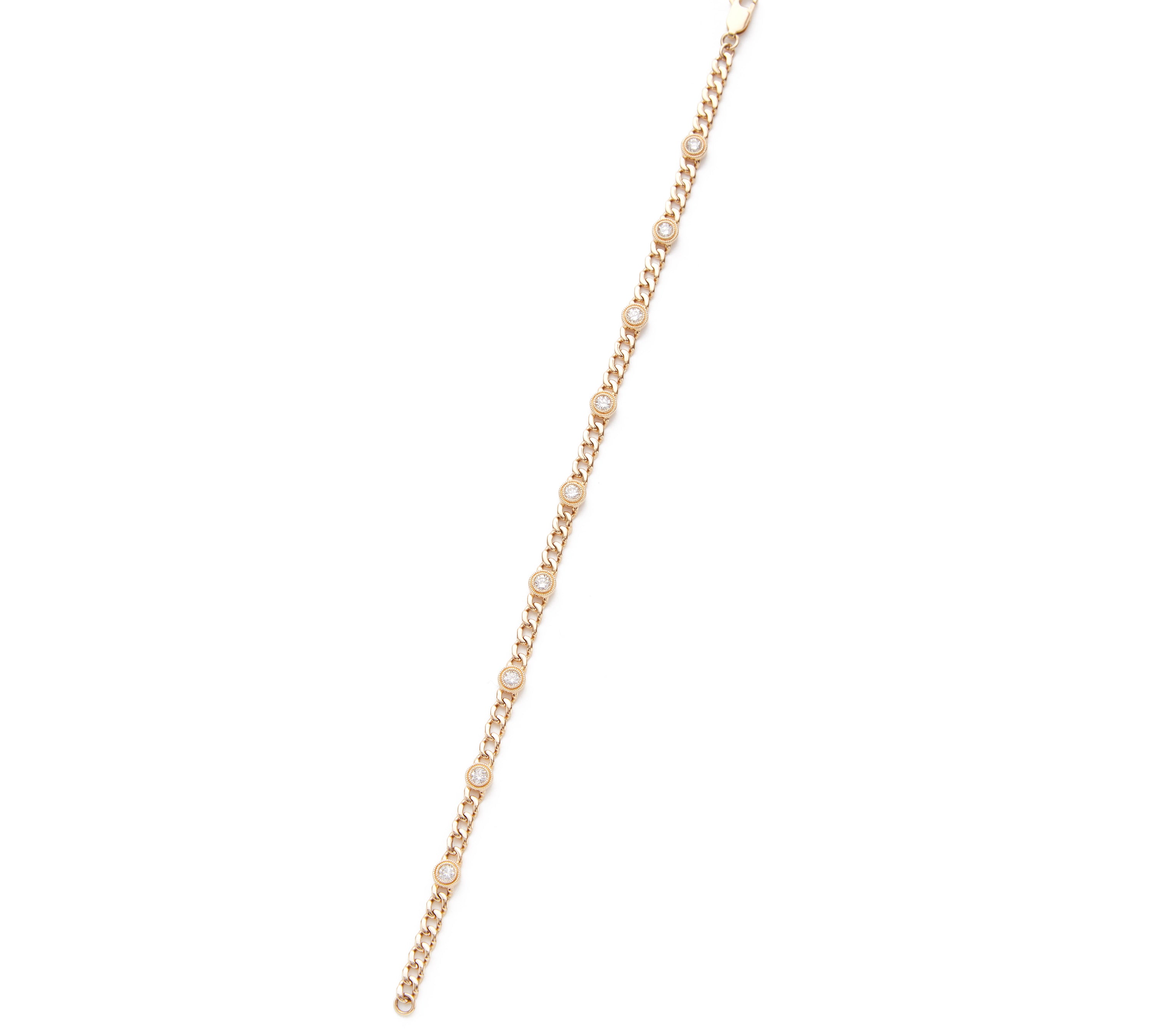14K Yellow Gold Link Bezel Set