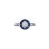 18K White Gold Sapphire and Diamond Ring