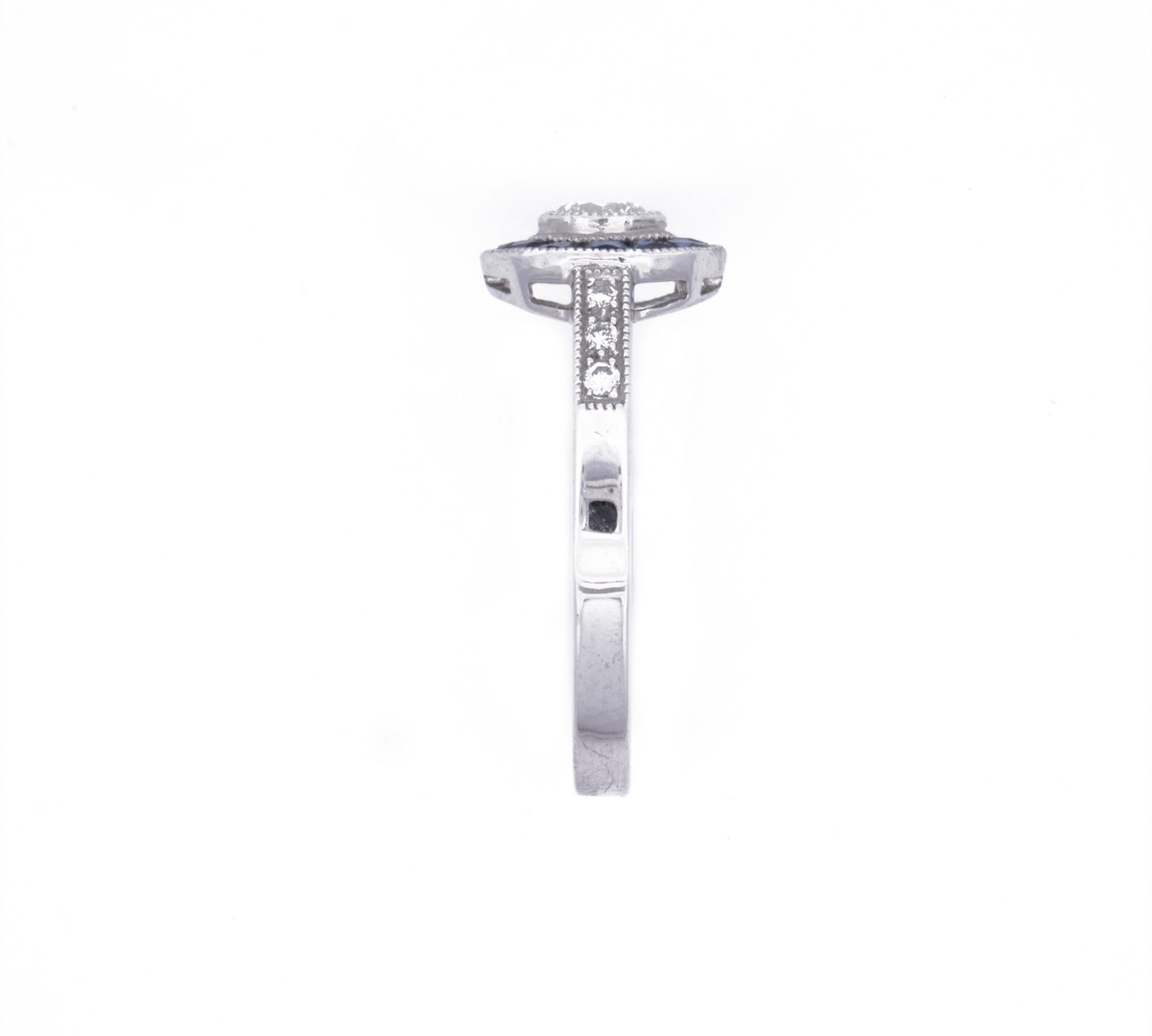 18K White Gold Sapphire and Diamond Ring