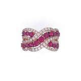 14K Yellow Gold Diamond and Ruby Ring